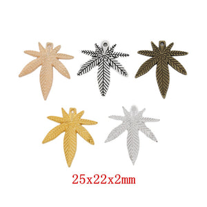 Zinc Alloy Maple Leaf Charm Pendant No.368095 for DIY Necklace Bracelet Jewelry Making