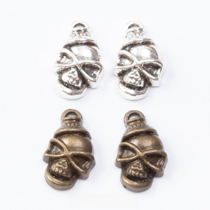 Zinc Alloy Skull Charm Pendant No.072039 for DIY Necklace Bracelet Jewelry Making