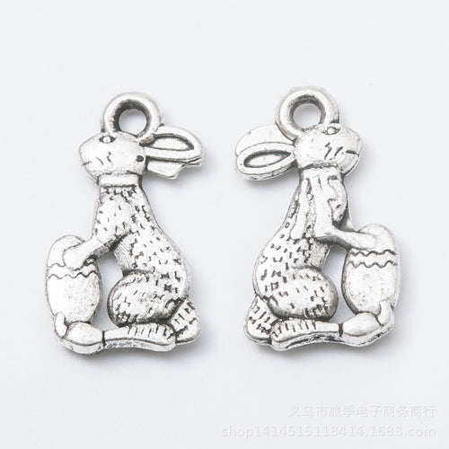 Zinc Alloy Rabbit Charm Pendant No.870232 for DIY Necklace Bracelet Jewelry Making