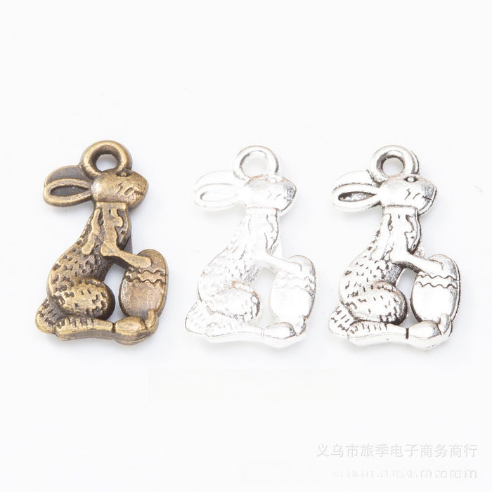 Zinc Alloy Rabbit Charm Pendant No.870232 for DIY Necklace Bracelet Jewelry Making