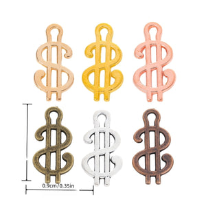 Zinc Alloy Dollar Sign Charm Pendant No.980123 for DIY Necklace Bracelet Jewelry Making