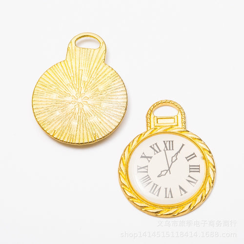 Zinc Alloy Clock Charm Pendant No.053386 for DIY Necklace Bracelet Jewelry Making
