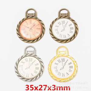 Zinc Alloy Clock Charm Pendant No.053386 for DIY Necklace Bracelet Jewelry Making