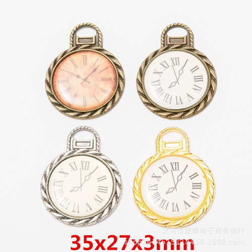 Zinc Alloy Clock Charm Pendant No.053386 for DIY Necklace Bracelet Jewelry Making