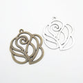 Zinc Alloy Rose Charm Pendant No.788823 for DIY Necklace Bracelet Jewelry Making view 4