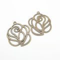 Zinc Alloy Rose Charm Pendant No.788823 for DIY Necklace Bracelet Jewelry Making view 2