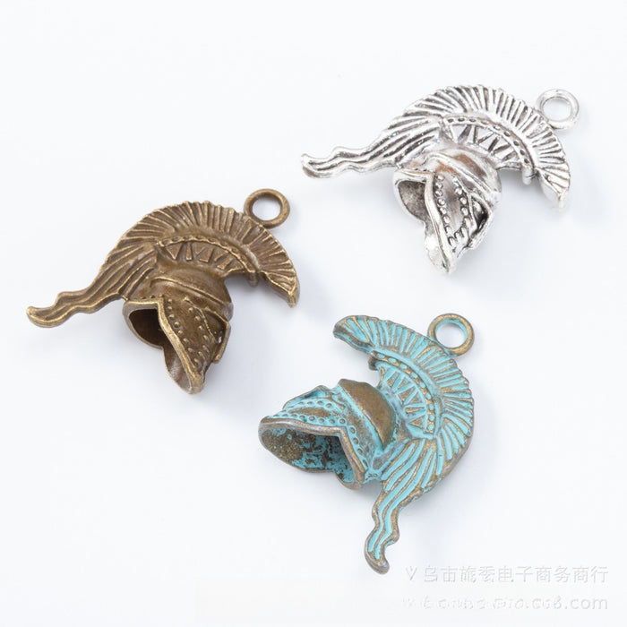Zinc Alloy Roman Helmet Charm Pendant for DIY Necklace Bracelet Jewelry Making