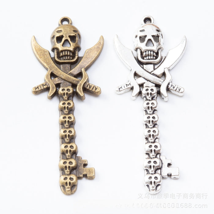 Zinc Alloy Skull Key Charm Pendant for DIY Necklace Bracelet Jewelry Making