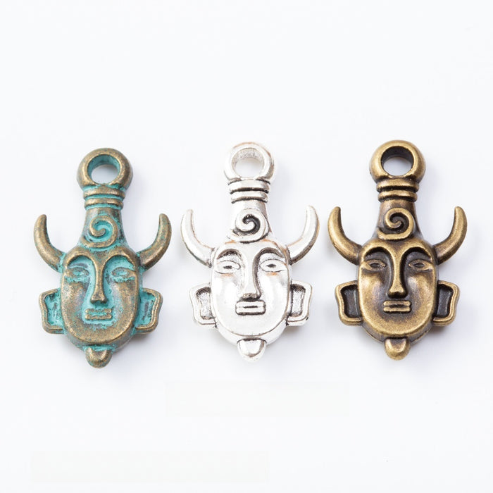 Zinc Alloy Face Amulet Charm Pendant for DIY Necklace Bracelet Jewelry Making