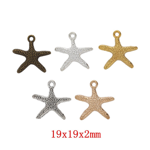 Zinc Alloy Starfish Charm Pendant No.969756 for DIY Necklace Bracelet Jewelry Making