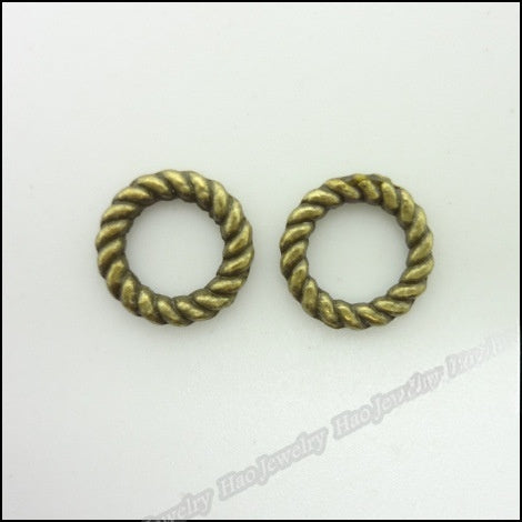 DIY Vintage Alloy Small Round Ring Connectors In Antique Bronze For Jewelry Making