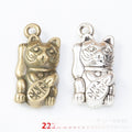 Zinc Alloy Lucky Cat Charm Pendant for DIY Necklace Bracelet Jewelry Making view 1