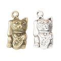 Zinc Alloy Lucky Cat Charm Pendant for DIY Necklace Bracelet Jewelry Making view 4