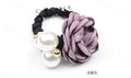 Light Purple Rose and Pearl Look Elastic Hair Tie Accessory view 6