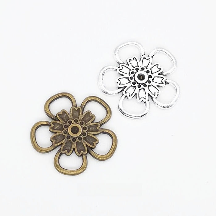Zinc Alloy Flower Charm Pendant No.168071 for DIY Necklace Bracelet Jewelry Making