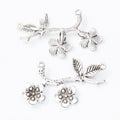 Zinc Alloy Plum Blossom Branch Charm Pendant for DIY Necklace Bracelet Jewelry Making view 3
