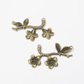 Zinc Alloy Plum Blossom Branch Charm Pendant for DIY Necklace Bracelet Jewelry Making view 2