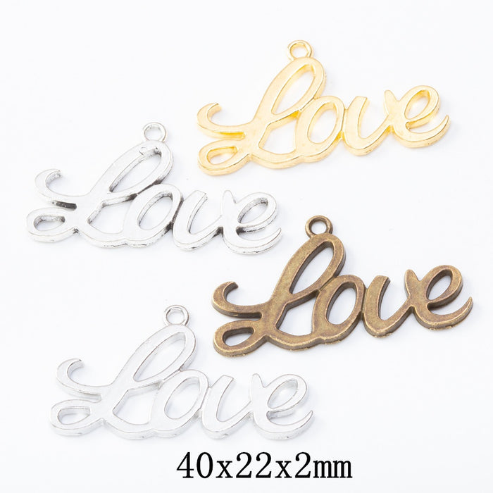 Zinc Alloy Love Charm Pendant No.098020 for DIY Necklace Bracelet Jewelry Making