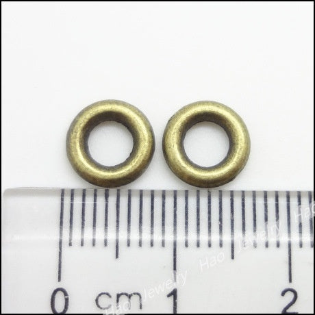 Vintage Alloy 8mm Round Ring Connector In Antique Bronze For DIY Jewelry Accessories