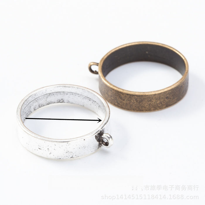 Zinc Alloy Round Bezel Charm Pendant for DIY Necklace Bracelet Jewelry Making