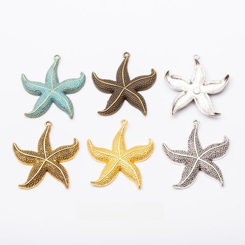 Zinc Alloy Starfish Charm Pendant No.699569 for DIY Necklace Bracelet Jewelry Making