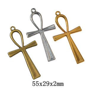 Zinc Alloy Cross Charm Pendant No.710835 for DIY Necklace Bracelet Jewelry Making