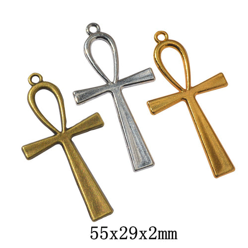 Zinc Alloy Cross Charm Pendant No.710835 for DIY Necklace Bracelet Jewelry Making