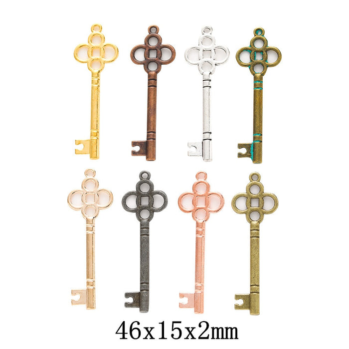 Zinc Alloy Key Charm Pendant No.863246 for DIY Necklace Bracelet Jewelry Making