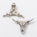 Zinc Alloy Bull Head Charm Pendant No.010179 for DIY Necklace Bracelet Jewelry Making view 2