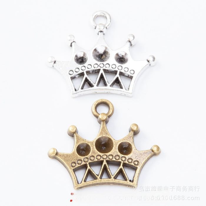 Zinc Alloy Crown Charm Pendant No.322431 for DIY Necklace Bracelet Jewelry Making