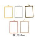 Zinc Alloy Rectangle Bezel Charm Pendant for DIY Necklace Bracelet Jewelry Making view 1
