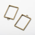 Zinc Alloy Rectangle Bezel Charm Pendant for DIY Necklace Bracelet Jewelry Making view 2
