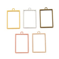 Zinc Alloy Rectangle Bezel Charm Pendant for DIY Necklace Bracelet Jewelry Making view 5
