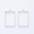 Zinc Alloy Rectangle Bezel Charm Pendant for DIY Necklace Bracelet Jewelry Making view 3