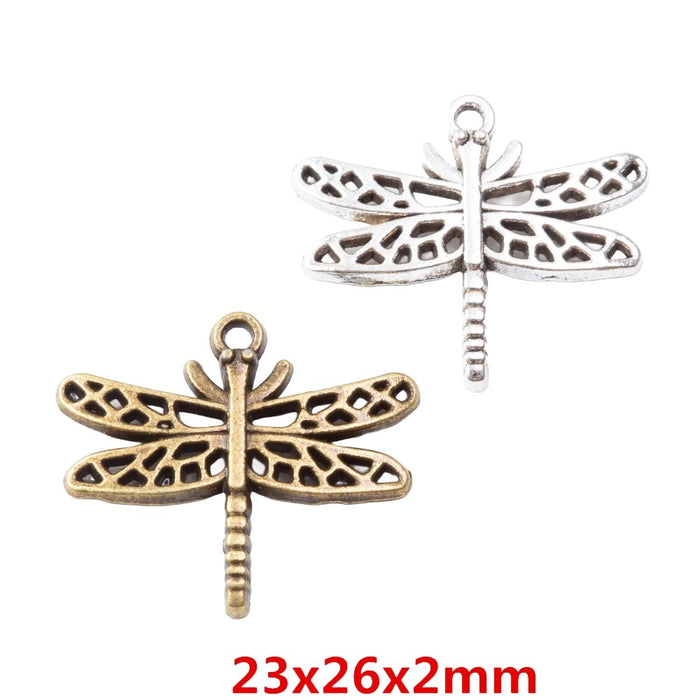 Zinc Alloy Dragonfly Charm Pendant No.783419 for DIY Necklace Bracelet Jewelry Making