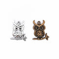 Zinc Alloy Owl Charm Pendant No.671060 for DIY Necklace Bracelet Jewelry Making view 2