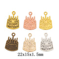 Zinc Alloy Birthday Cake Charm Pendant for DIY Necklace Bracelet Jewelry Making view 1