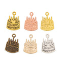 Zinc Alloy Birthday Cake Charm Pendant for DIY Necklace Bracelet Jewelry Making view 5