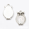 Detailed Owl Clock Face Metal Charm Pendant in Four Styles view 9