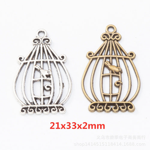 Zinc Alloy Birdcage Charm Pendant No.330078 for DIY Necklace Bracelet Jewelry Making