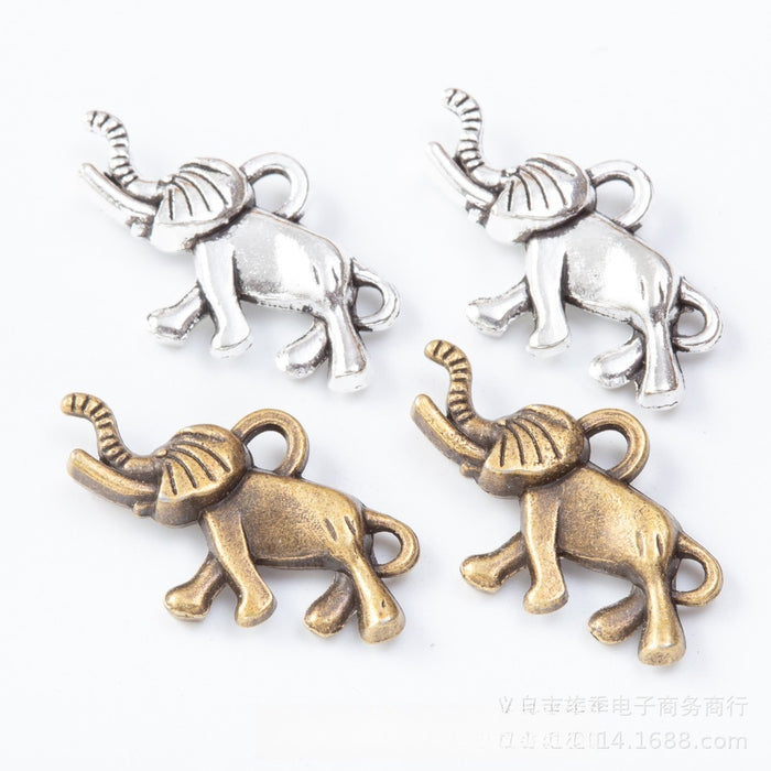 Zinc Alloy Elephant Charm Pendant No.634474 for DIY Necklace Bracelet Jewelry Making