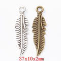 Zinc Alloy Feather Leaf Charm Pendant No.274978 for DIY Necklace Bracelet Jewelry Making view 1