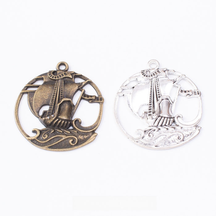 Zinc Alloy Sailboat Charm Pendant No.867690 for DIY Necklace Bracelet Jewelry Making