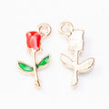 Enamel Rose Flower Metal Charms in Seven Bright Colors view 12