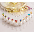 Korean Double Sided Pearl Stud Earrings With Imitation Zircon Fashion Jewelry view 1