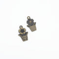 Zinc Alloy Flower Pot Charm Pendant for DIY Necklace Bracelet Jewelry Making view 2