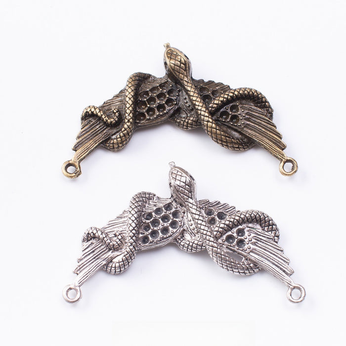 Zinc Alloy Winged Snake Charm Pendant for DIY Necklace Bracelet Jewelry Making