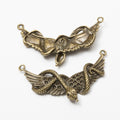 Zinc Alloy Winged Snake Charm Pendant for DIY Necklace Bracelet Jewelry Making view 2