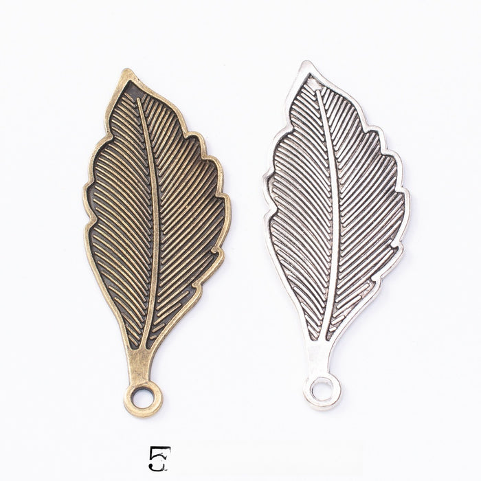 Zinc Alloy Leaf Charm Pendant No.366226 for DIY Necklace Bracelet Jewelry Making