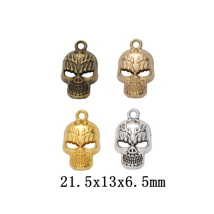 Zinc Alloy Skull Charm Pendant No.613269 for DIY Necklace Bracelet Jewelry Making